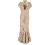 Nicole Bakti Sequin Embroidered Evening Gown Dress Dusty Rose Pink Size 6 Photo 6