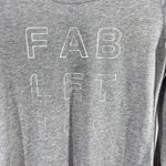 Fabletics Long Sleeve Scoop Neck Tee L Gray Cotton Blend Logo Top Athleisure Photo 5