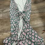 Boden Green Pink Shell Print Joanna Cap Sleeve Tie Wrap Midi Dress Size 6R Photo 3