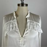 Paige Anguilla Ruffle Yoke Matte Satin Blouse Photo 3