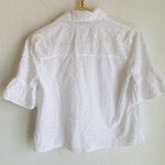 Madewell  Eyelet Bell-Sleeve Shirt White Sz XS Photo 2