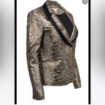 Diane Von Furstenberg  croc pattern gold Lame’ blazer Photo 1