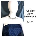 1940’s RHODIUM PLATED SOLID 925 STERLING CHOKER NECKLACE & EARRING STUNNING SET Silver Photo 8