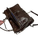 Rebecca Minkoff MAC Leather Python Snakeskin Brown Silver Photo 6