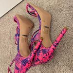 Gianni Bini Womens Kameela Snake Print Heels Strappy Leather Pink Purple 9.5 M Photo 3