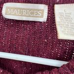 Maurice's vintage L wool blend cardigan burgundy zip front ramie winter preppy Photo 4