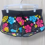 Women’s Tropical Floral Summer Swim Shorts Black Size M Photo 1