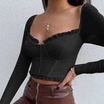 ThatsSoFetch Corset Sheer Long Sleeve Black Crop Top 8 That’s So Fetch Photo 0