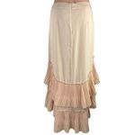CQ by CQ  Cream Tan Ruffle Tiered High-Low Straight A-Line Midi Maxi Skirt Size S Photo 2