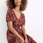 Madewell Windowbox Floral Ruffle Faux Wrap Dress in Burgundy 6 Photo 0