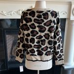 Planet Gold Sweater  Leopard Print Brown Crewneck Womens Small Photo 5
