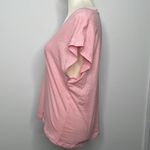 ZARA  bubblegum pink V-neck shirt sleeve shirt.  Size small. Photo 1