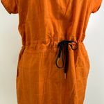 Never A Wallflower Elastic Sleeve Dress Blue Plaid Printed Cotton Orange Size XS Photo 3