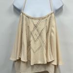 Miss Me  medium cream colored layered beaded strappy cropped tank top Photo 0