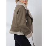 ZARA Shearling Rider's Jacket Double Boa Brown Beige sz XL Photo 11