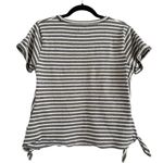 Madewell  Navy Blue White Striped Side Tie Cotton Short Sleeve T-Shirt Medium Photo 1