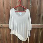 Soft Surroundings  Silk Trim Asymmetrical Beige Tunic Size Medium Petite Photo 1