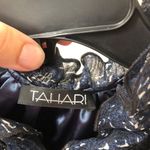 Tahari womens silk lined ruffle neck button front tank top blue medium Photo 2