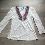 Akemi + Kin Anthropologie 3/4 Roll Up Sleeves Embellished Top Size M Photo 1