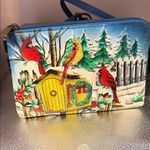 Anuschka  Multicolor Hand-Painted Cardinal Crossbody Bag Photo 4