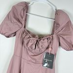 House Of CB Tallulah Blush Puff Sleeve Midi Dress Size Medium Photo 2