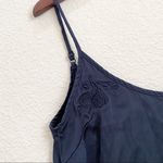 Obey  Navy Embroidered Plunge Slip Dress S Photo 6