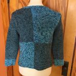 Sigrid Olsen Vintage  Blue Patchwork Knit Sweater Artsy Textured Pullover Photo 11