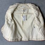 Talbots Blazer Suit Jacket Womens 4 Cream Ivory Blue Stripe Stretch Spandex NEW Photo 3