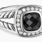 David Yurman  Black Onyx and Diamonds Petite Albion Cable Ring Photo 0