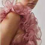 Free People  House Party Crop Top w Ruffle Sleeve XS Black Photo 3