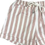 Forever 21 Pink White Cotton Striped Elastic Waist Drawstring Pockets Short Sz S Photo 2