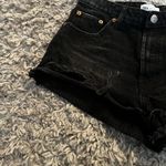 ZARA  distressed black denim jean shorts size 6 28 Photo 3