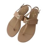 Kate Spade  Kendra Leather tong sandals Light Fawn Sz 9 Minimalist Chic Quiet Lux Photo 2