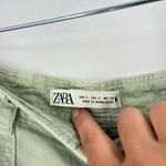 ZARA NWT The Tokyo Trouser High Waisted Pants linen blend cargo ankle green Photo 5