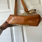 Coach Vintage  Hampton Tote Handbag Tattersall Plaid Bag Wool Y2K Leather F13985 Photo 2