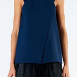 Tibi  Navy Chalky Drape Wrap Top - 00 - NWT Photo 0