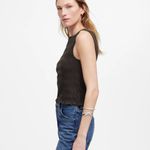 Madewell  Smocked Boatneck Tank in Soft Charcoal, Size X-Small Photo 3