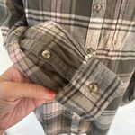 SO  Women's Plaid Button Down Shirt - Pink and Gray Photo 4