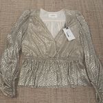 Ba&sh NEW  Caitlin Lady Top Gold Blouse M Photo 4