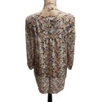 LC Lauren Conrad Lauren Conrad Floral Pleated Sheer Blouse Women's Size L Long Sleeve Top Photo 2