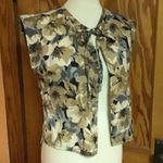 Vintage 70s earthy floral cover up vest Size M Photo 4