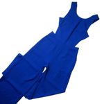 BCBGMAXAZRIA NWT BCBG MaxAzria Rossana in Royal Blue Satin Wide Leg Cutout Jumpsuit 2 x 32 Photo 6