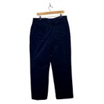 Croft & Barrow  Velvet Pants Size 16 Short Navy Blue Cotton Stretch Straight Leg Photo 3