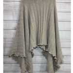 NICKY Thomson Beige Ruffled Turtle neck Cardigan / Poncho LAMBSWOOL Photo 4