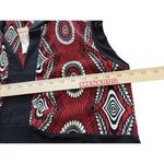 Dress Barn  Top Blouse Tunic 1X Tie Back XL Red White Black Geometric Paisley NWT Photo 6