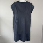Theory  Linen Blend Shift Dress Womens Size 0 Blue Timeless Capsule Minimalist Photo 5