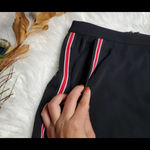 Ro & De  Side Stripe Midi Skirt W/ Front Slit Photo 1