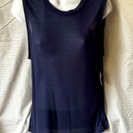 Free People  movement top NWT navy blue Ribbed Muscle Tank Top Sleeveless M Photo 0
