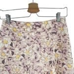 Anthropologie  Skye Pencil Skirt‎ Floral Print Faux Suede Ruffle Purple Size US 2 Photo 3