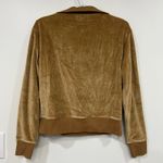 Nili Lotan Womens Jacket Small Camel Brown 1/4 Zip Collar Velour Sweater Track Photo 2